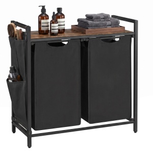 Cos de rufe Vasagle, Brenta, Negru, 71.3x33x72 cm - Img 2