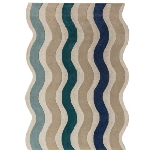 Covor Cascade Wool Albastru 140x200 cm - Img 6