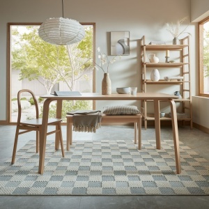 Covor Muted Checkerboard Albastru 194x290 cm