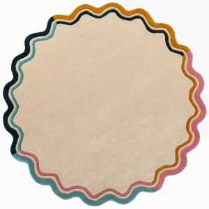 Covor rotund Leo Scallop Border Multicolor 180x180 cm - Img 2