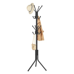 Cuier tip pom, Alan, Songmics, Negru, 48x43x175 cm