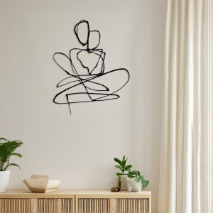 Decoratiune de perete din metal, Emensa, Negru, 0.2x40x50 cm - Img 2