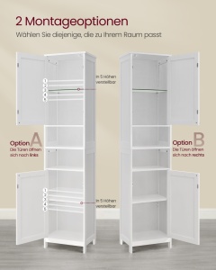 Dulap baie soldat cu LED, Helan-old, Alb, 40x30x170 cm - Img 4