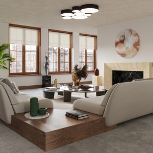 Lustra Arena Negru 55x55x11 cm - Img 6