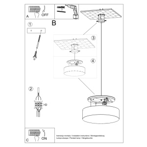 Lustra suspendata Arena Alb 45x45x111 cm - Img 5