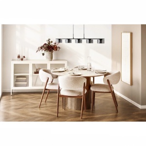 Lustra suspendata Cholet, Negru, 15x125x150 cm - Img 2