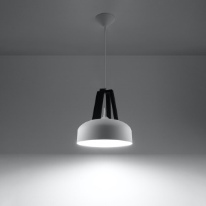 Lustra suspendata E27 Casco V1 Alb 30x30x85 cm - Img 3