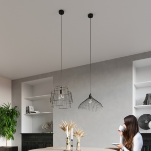 Lustra suspendata Gate Negru 35x35x130 cm - Img 7