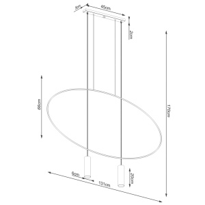 Lustra suspendata Holar Negru 131x6x170 cm - Img 8