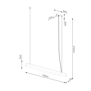 Lustra suspendata LED Jorun 120 Auriu 3000K 120x3x210 cm - Img 8