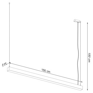 Lustra suspendata LED Pinne Alb 3000K 150x6x150 cm - Img 8