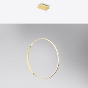 Lustra suspendata LED Rio Auriu lucios 3000K 78x16x150 cm - Img 2
