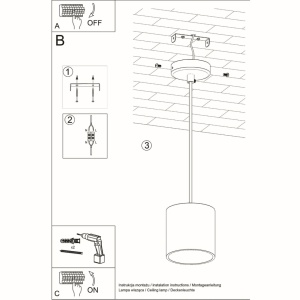 Lustra suspendata Orbis Negru 10x10x110 cm - Img 6