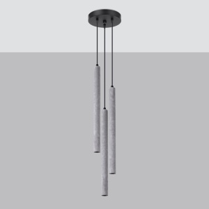 Lustra suspendata Pastelo din beton Gri 19.5x19.5x117 cm - Img 2