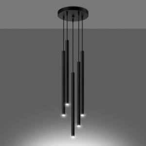 Lustra suspendata Pastelo Negru 25x25x110 cm - Img 3
