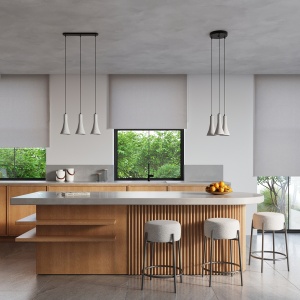 Lustra suspendata Rea din beton Gri 34x12x113 cm - Img 6