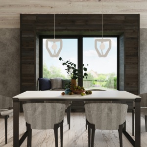 Lustra suspendata Tres Alb 33x33x130 cm - Img 6