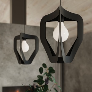 Lustra suspendata Tres Negru 33x33x130 cm - Img 8