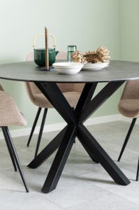 Masa dining Heaven, Negru, 75.5x119x119 cm