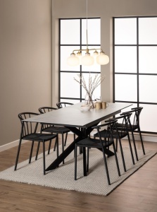 Masa dining Irwine, Alb, 76x210x90 cm - Img 2