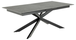 Masa dining Irwine, Negru, 76x240x100 cm - Img 6