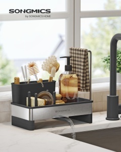 Organizator bucatarie, Paxton, Songmics, Negru, 24.7x12.7x23 cm - Img 2