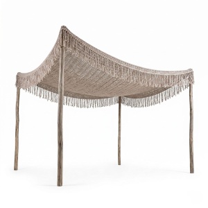 Parasolar roof macrame, Shelto, Bej, 400x300x37 cm