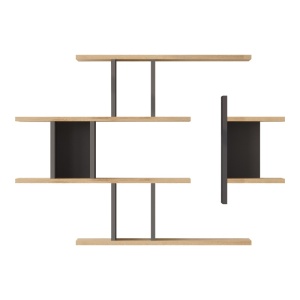 Raft de perete, Ledia, Antracit, 14.5x110.6x78 cm - Img 3