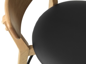 Scaun bar PERO, Negru, 50x93x47 cm