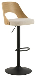 Scaun de bar Lucy, Bej, 113x47x50.5 cm - Img 2