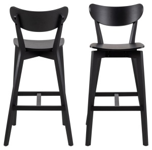 Scaun de bar Roxby, Negru, 105x45x49 cm - Img 4