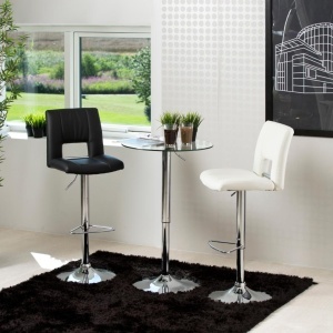Scaun de bar Sylvia, Alb, 115x41.5x52 cm - Img 2