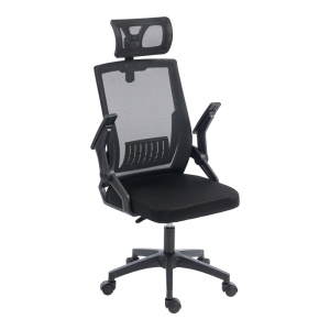 Scaun de birou, Plymot, Negru, 58x48x122 cm - Img 3