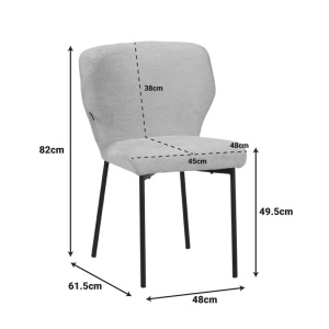 Scaun, Mavier, Bej, 61.5x48x82 cm - Img 6