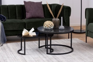 Set 2 piese Masute de cafea Spiro, Negru, 42x70x70 cm - Img 3