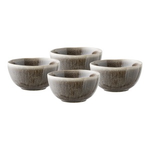 Set 4 piese Bol Viola, Gri, 14.5x14.5x7.5 cm