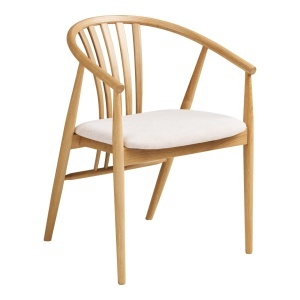 Set 7 piese Masa dining si scaune Osaka, Nuc natural, 120x120x78 cm