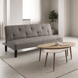 Set mobilier studenti canapea si 2 masute de cafea, 3 buc, Sway, Natural, 167x77x73 cm
