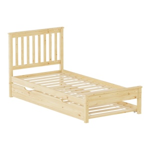 Set pat extensibil (fara saltele), 2 buc, Benia, Natural, 90x190 cm - Img 3