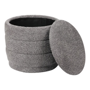 Taburet cu depozitare, Bettia, Gri, 41x41x38.5 cm - Img 2
