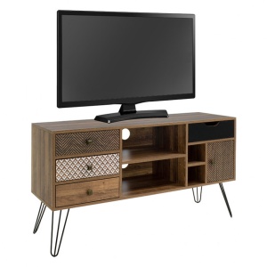 Έπιπλο TV Boho Walnut-Μαύρο