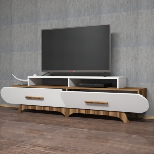 Έπιπλο TV Flora Walnut-Λευκό
