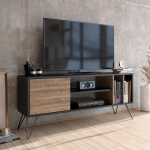 Έπιπλο TV Mistico (140) - Walnut, Μαύρο