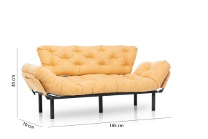 Αναδιπλούμενος καναπές 3 θέσεων Nitta Triple Mustard - Img 4