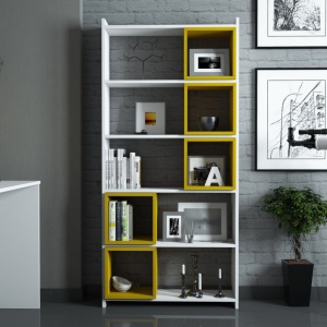 Βιβλιοθήκη Box - Λευκό, Yellow - Img 3