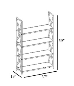 Βιβλιοθήκη Xena - Walnut, Μαύρη - Img 4