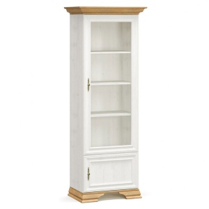 Βιτρίνα Jaden Antique Λευκό - Χρυσή Δρυς 70.5x43x197.5 cm