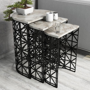 Βοηθητικό τραπεζάκι Stil - Λευκό Marble