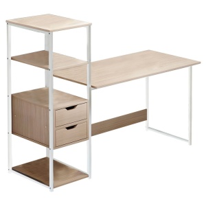 Γραφείο με βιβλιοθήκη Zayn II Pako World Φυσικό 107x40x110 cm