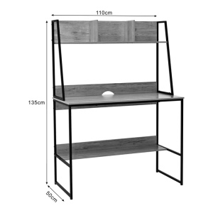 Γραφείο με ράφι Herbey, Pako World, Δρυς, 100x48x139 cm - Img 6